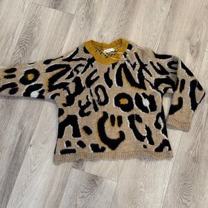 Stradivarius Tan and Black Patterned Sweater